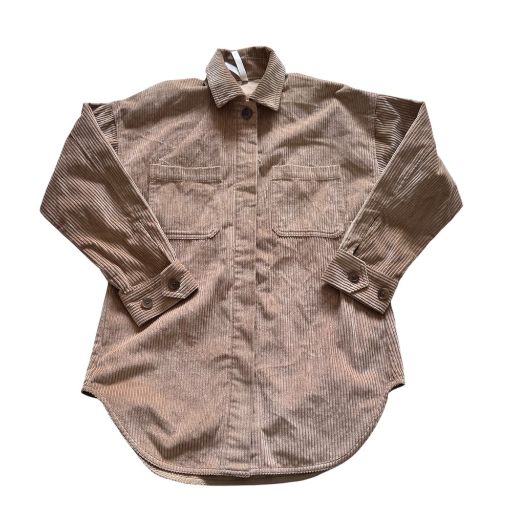 Aritzia Babaton Corduroy Shacket Shirt Jacket Women XXS Tan - Picture 2 of 7